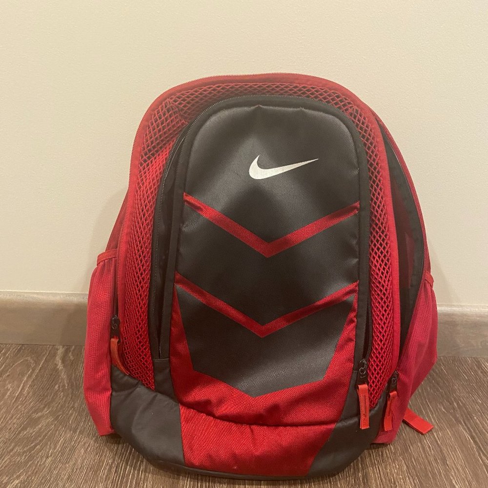 Red and black Nike back pack